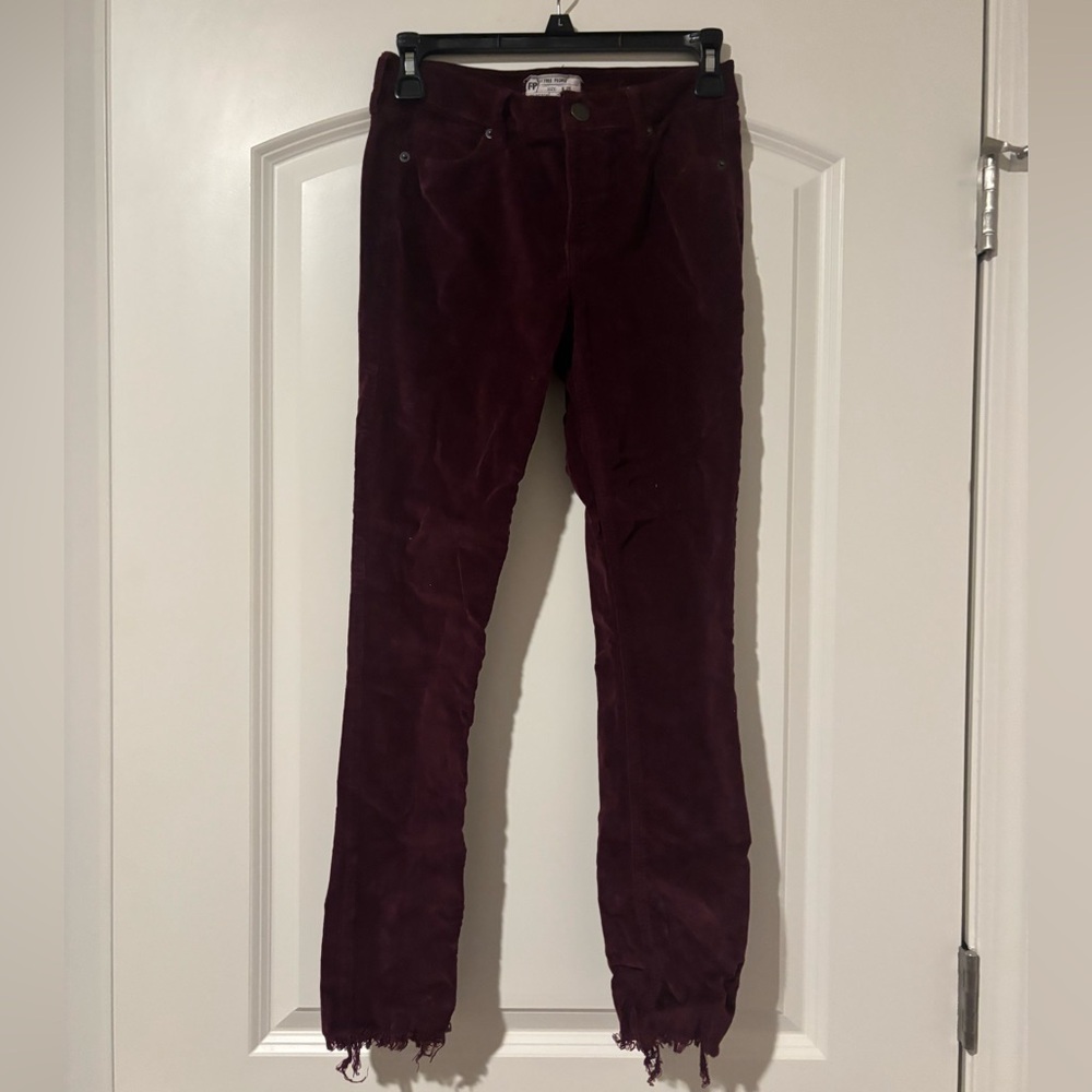 Free People Deep Burgundy Skinny Jeans